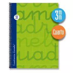 CUADERNO 4º 3MM 80H 70G TAPA DURA VERDE LAMELA 7CTE003V 797087