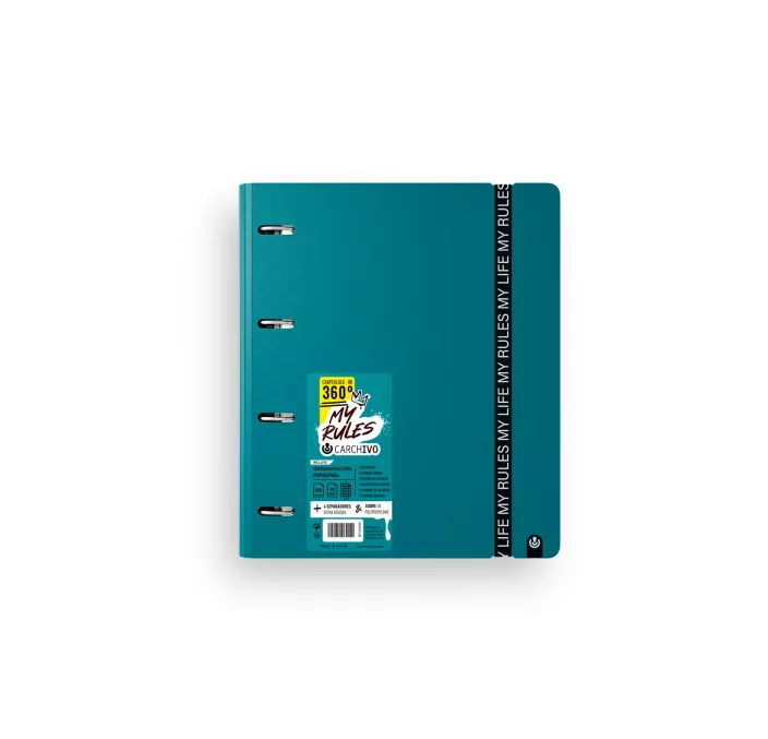 CARPEBLOCK PP FOAM 4ANILLAS C/RECAMBIO 100H 5X5 DEEP GREEN CARCHIVO 1247747