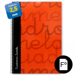 CUADERNO Fº 2,5MM 80H 70G TAPA DURA ROJO LAMELA 7FTE002R 537348