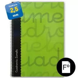 CUADERNO Fº 2,5MM 80H 70G T.DURA VERDE LAMELA 7FTE002V 53735
