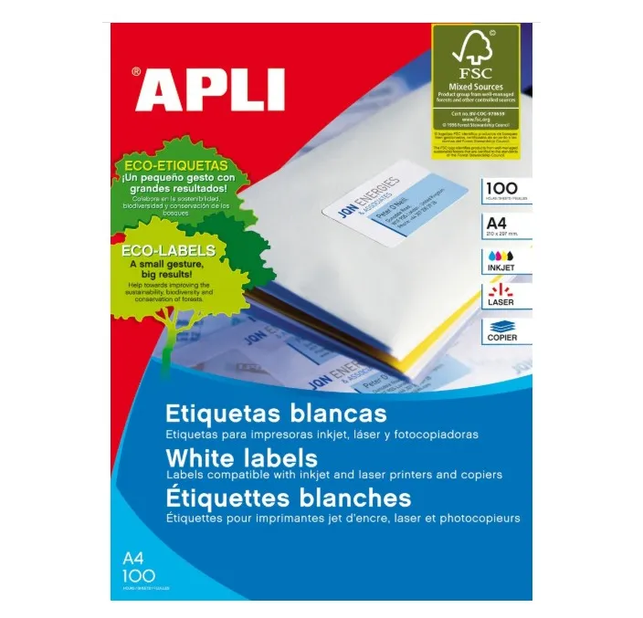 ETIQUETA POLIV. A4 100H 63,5MMX72MM 1200U C/RO/B APLI 2416
