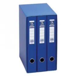 MODULO 3 CARPETAS 2 ANILLAS Fº 40MM AZUL OFICOLOR DOHE 09455