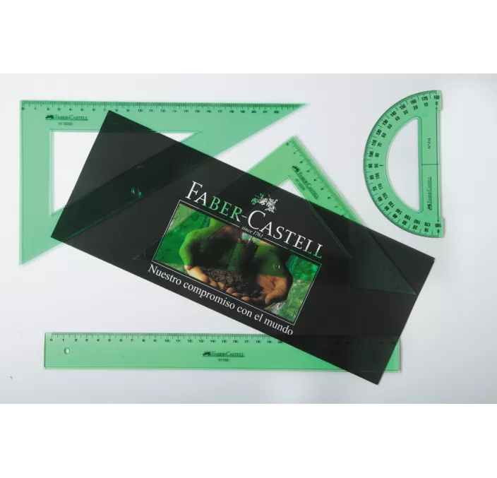 CONJUNTO REGLA+ESCUADRA+CARTABON FABER CASTELL 65021 66021