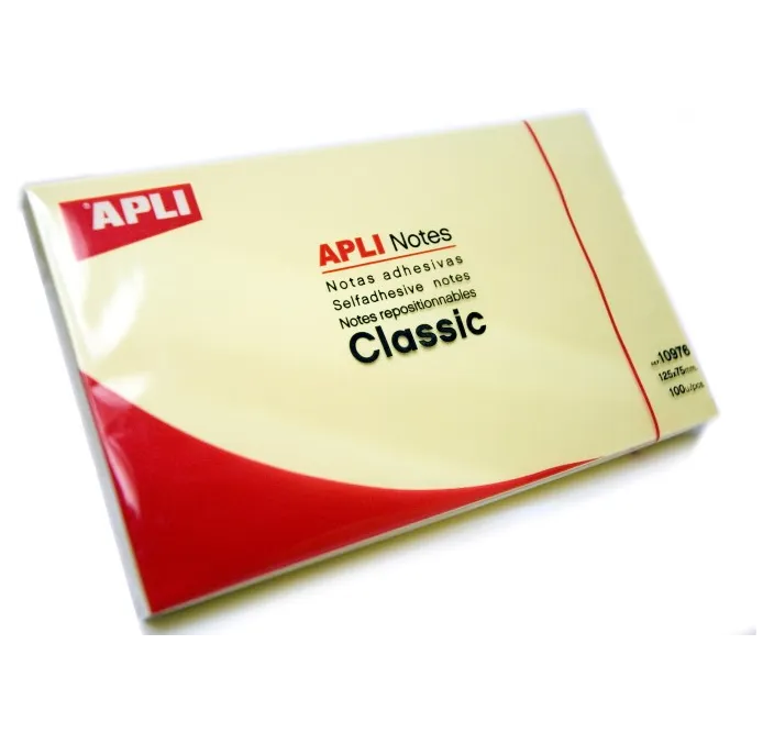 NOTA ADHESIVA 125X75 100H AMARILLO APLI 10976
