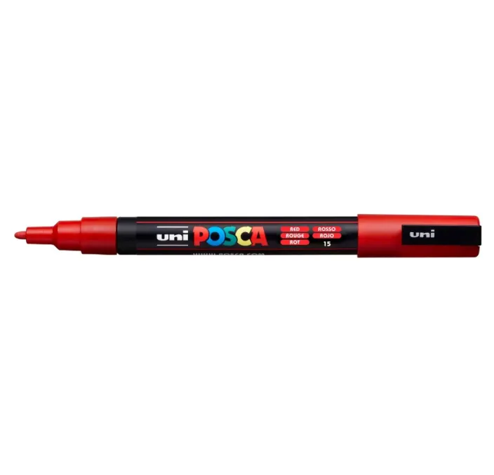 ROTULADOR PERMANENTE 1,5MM ROJO "15" PC-3M POSCA UNI 915790