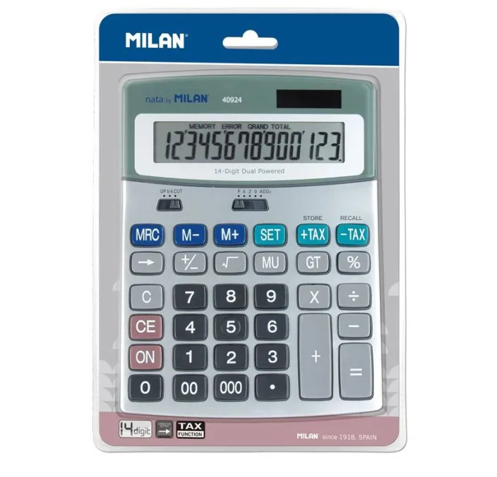 CALCULADORA 12 DIGITOS PLATA MILAN 40924BL 021742