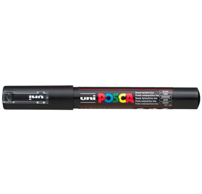 ROTULADOR PERMANENTE 1MM NEGRO "24" PC-1M POSCA UNI 654057