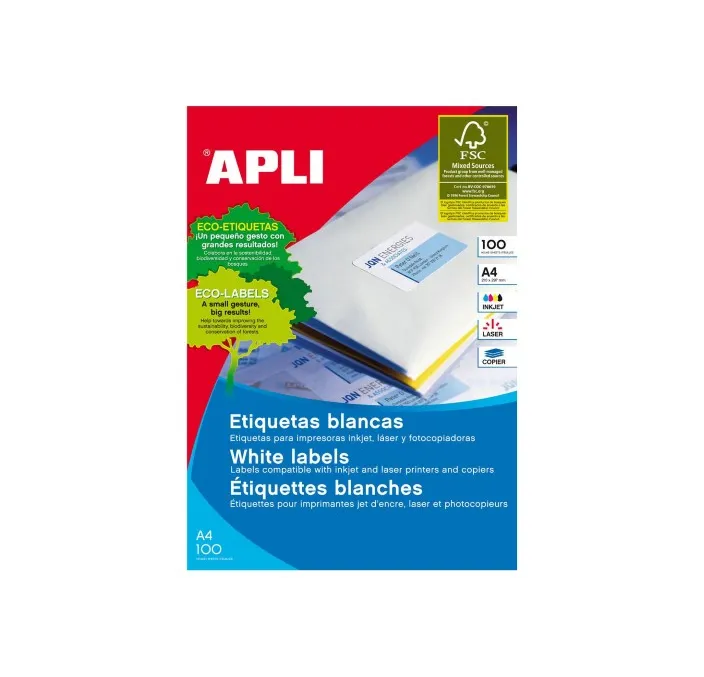 ETIQUETA POLIV. A4 100H 105,0MMX28,75MM 1600U APLI 12330