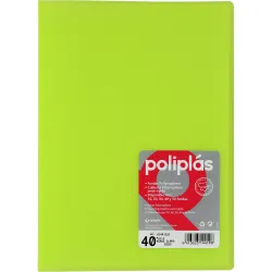 CARPETA 40 FUNDAS Fº VERDE TRANSLUCIDO POLIPLAS GRAFOPLAS 01441221