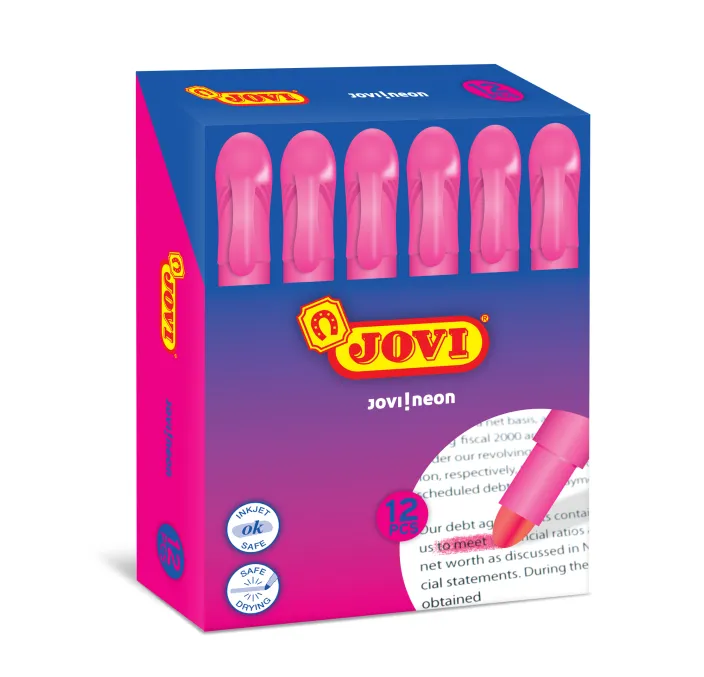 MARCADOR FLUORESCENTE CERA ROSA BOLIGRAFO JOVI NEON 1816