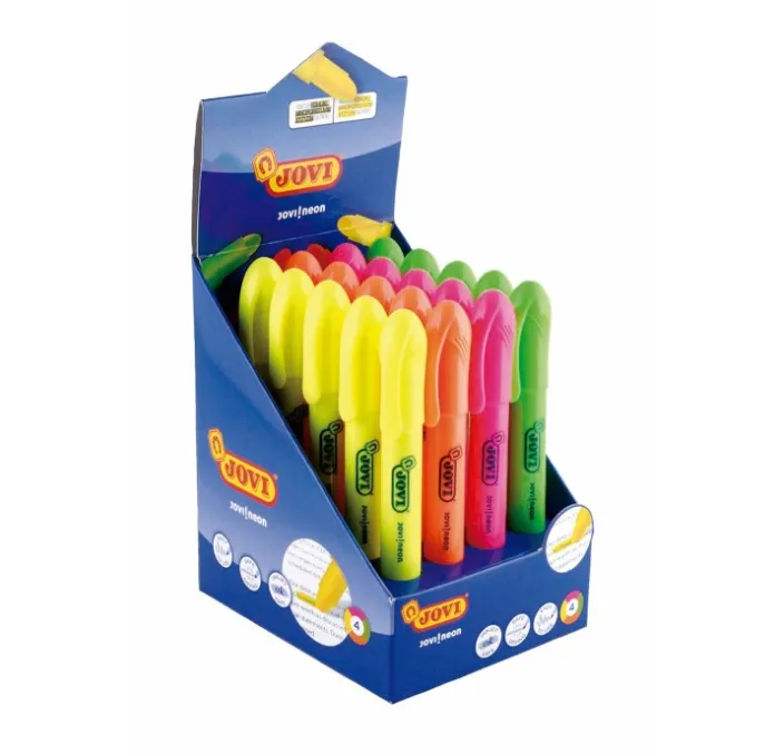 EXPOSITOR 20U MARCADOR FLUORESCENTE CERA BOLIGRAFO JOVI NEON 182