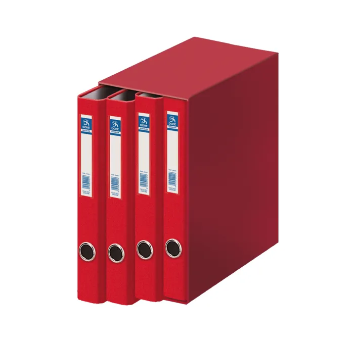 MODULO 4 CARPETAS 2 ANILLAS Fº 25MM ROJO OFICOLOR DOHE 09452