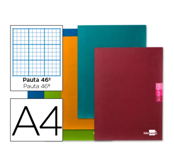 CUADERNO GRAPA Fº Nº46 48H 90GRS SURTIDO LIDERPAPEL 53704