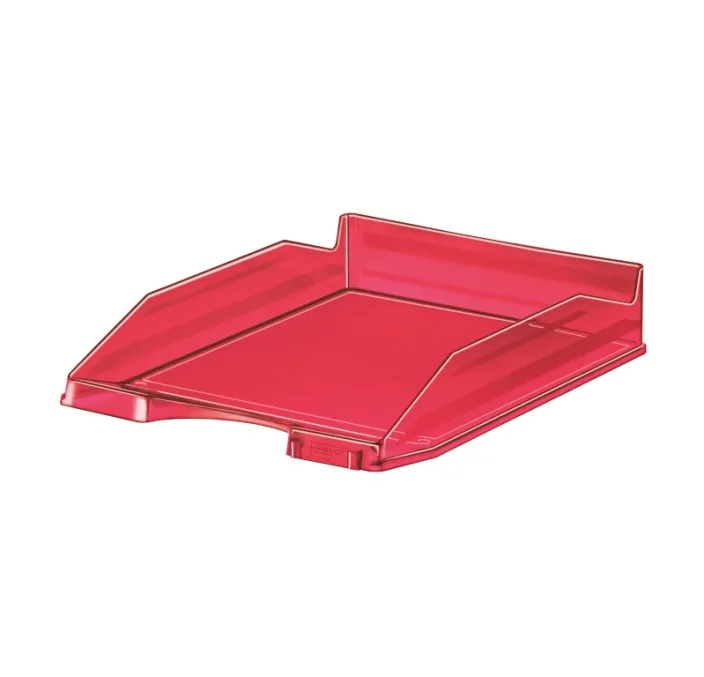 BANDEJA SOBREMESA PLASTICO TRANSPARENTE ROJO FAIBO 93-53