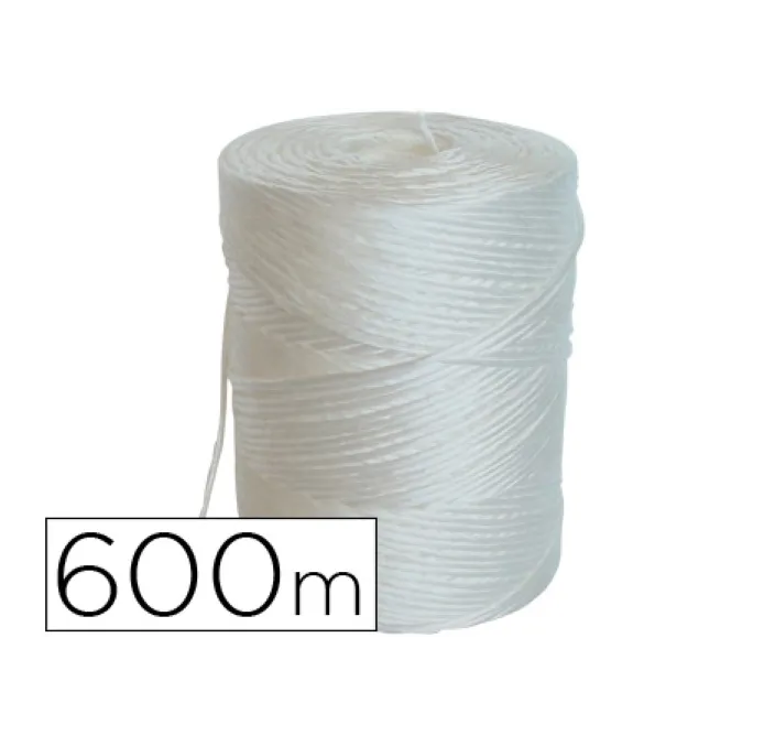 BOBINA CUERDA POLIPROPILENO RAFIA BLANCA 600 METROS LIDERPAPEL 21679