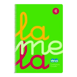 CUADERNO Fº 4MM 80H 90G TAPA PLASTIC VERDE FLUOR LAMELA 7FTP004V