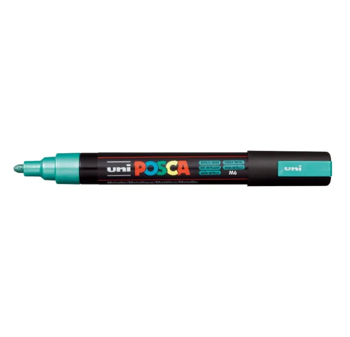 ROTULADOR PERMANENTE 2,5MM VERDE METALICO "M6" PC-5M POSCA UNI 11357