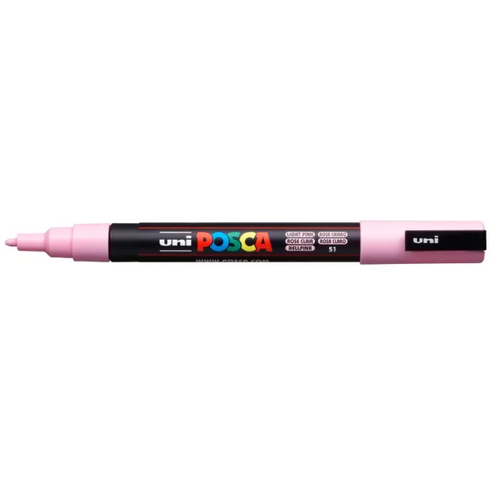 ROTULADOR PERMANENTE 1,5MM ROSA CLARO "51" PC-3M POSCA UNI 03684