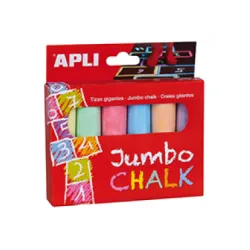 TIZA COLOR JUMBO REDONDA 6U. APLI 14367