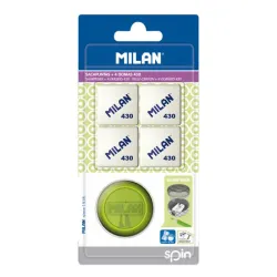 SACAPUNTAS DEPOSITO SPIN SURTIDO + 4 GOMAS 430 MILAN BYM10227