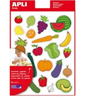 Gomet bolsa figuras frutas y verduras 12h removible apli 11451