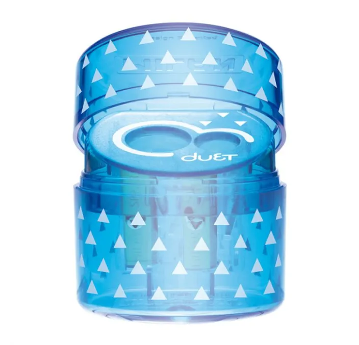 SACAPUNTAS DEPOSITO DUET LOOK AZUL + 2 GOMAS 430 MILAN BYM10370