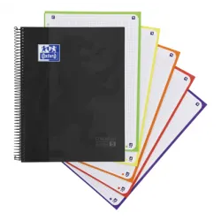CUADERNO ESPIRAL A4 5X5 120H 90G MICROPER. TDURA NEGRO OXFORD 100430279