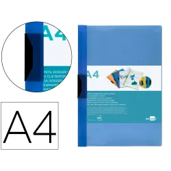 DOSSIER PINZA PP A4 30HJ AZUL TRANSLUCIDO LIDERPAPEL DP06 29322