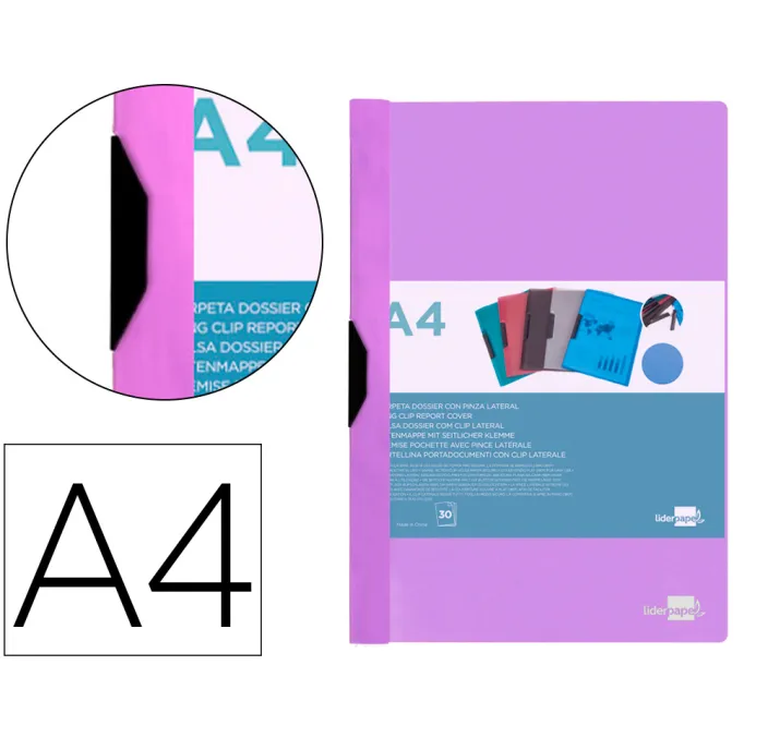 DOSSIER PINZA PP A4 30HJ LAVANDA OPACO LIDERPAPEL DP23 11301