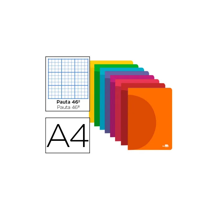 CUADERNO GRAPA A4 Nº46 48H 90GRS SURTIDO LIDERPAPEL LF20 05167