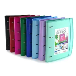 CARPETA 4 ANILLAS A4 + RECAMBIO SURTIDO POLIPROPILENO COLORLINE FRAGA 43211
