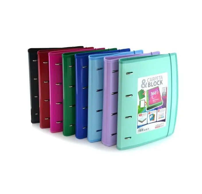 CARPETA 4 ANILLAS A4 + RECAMBIO SURTIDO POLIPROPILENO COLORLINE FRAGA 43211