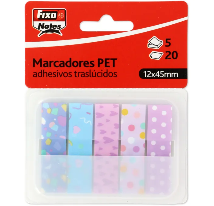NOTA ADHESIVA MARCAPAGINA FIESTA TRANSLUCIDOS 5 COLORES FIXO 65001499