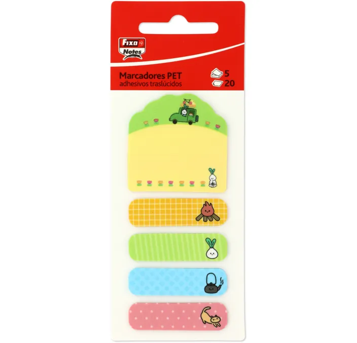 NOTA ADHESIVA MARCAPAGINA SURTIDO TRANSLUCIDOS 5 COLORES FIXO 65001599