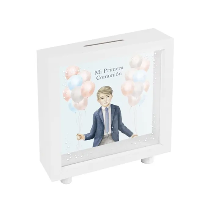 HUCHA BLANCA COMUNION NIÑO GLOBOS ARGUVAL 48705