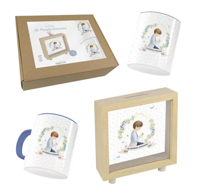 SET COMUNIÓN NIÑO ORLA. HUCHA-TAZA-CUBILETE ARGUVAL 48848