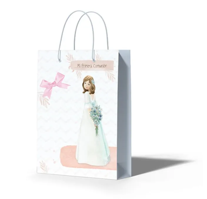 BOLSA REGALO MEDIANA LAZO COMUNIÓN NIÑA FLORES ARGUVAL 48786