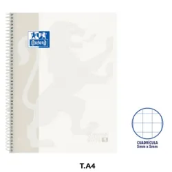 CUADERNO ESPIRAL A4 5X5 80H 90GRS T/E/D BLANCO OXFORD 400117449