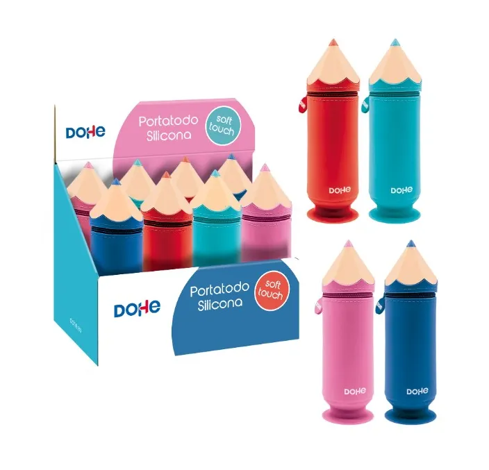 PORTATODO FORMA LAPIZ SILICONA COLORES SUTIDOS DOHE 51960