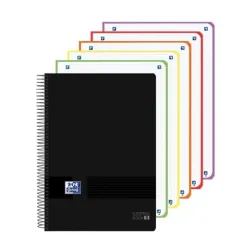 CUADERNO ESPIRAL A4 5X5 120H 90G MICROPER. PP NEGRO OXFORD 400196878
