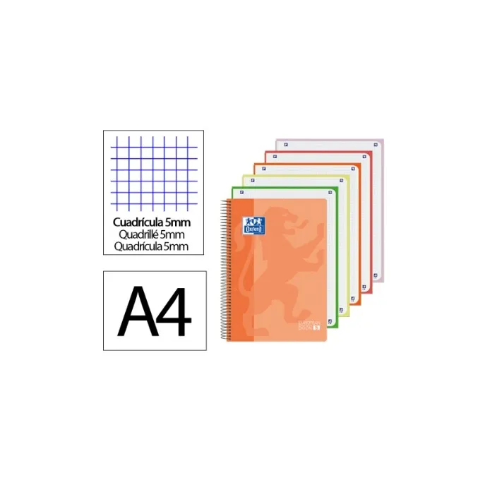 CUADERNO ESPIRAL A4 5X5 120H 90G MICROPER. PP OXFORD 400196862