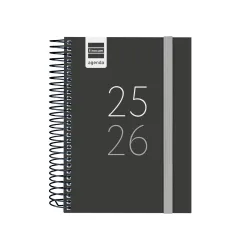 AGENDA ESCOLAR 25/26 1/8 DIA PAGINA SEC NEGRO FINOCAM 634264026