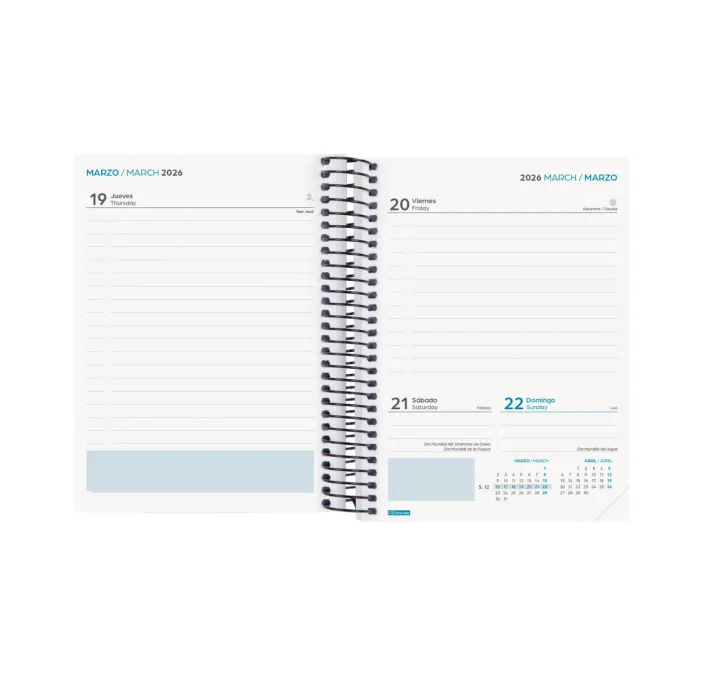 AGENDA ESCOLAR 25/26 1/8 DIA PAGINA SEC NEGRO FINOCAM 634264026