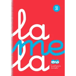 CUADERNO Fº 3MM 80H 90G TAPA PLASTIC ROJO FLUOR LAMELA 7FTP03RJ