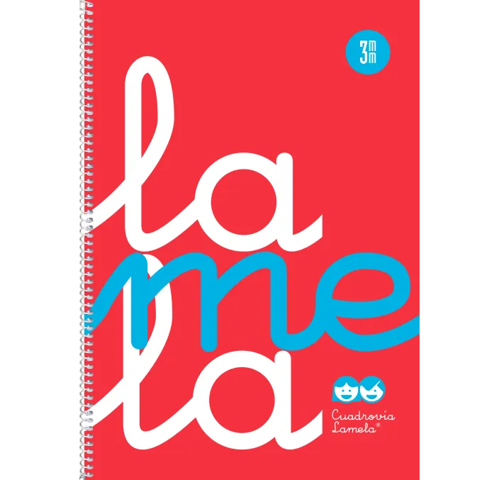 CUADERNO Fº 3MM 80H 90G TAPA PLASTIC ROJO FLUOR LAMELA 7FTP03RJ