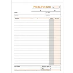 TALONARIO PRESUPUESTOS Fº NATURAL 50H ORIGINAL+COPIA LOAN T-96