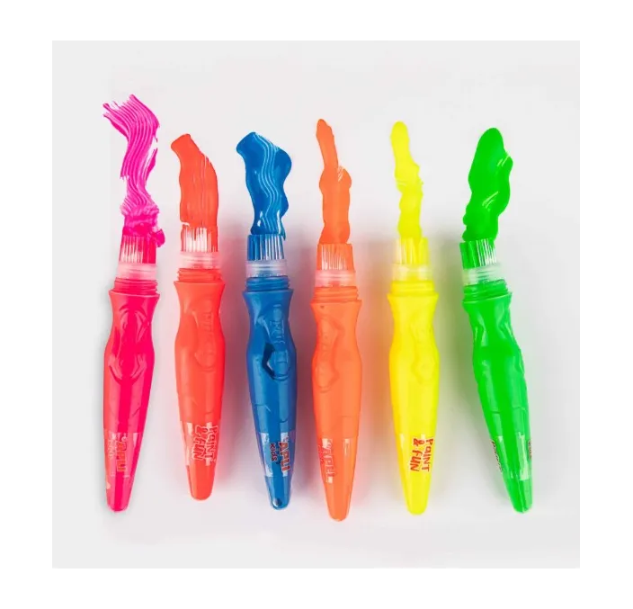 TEMPERA BOTE PINCEL COLORES NEON 6U 13ML APLI 19418