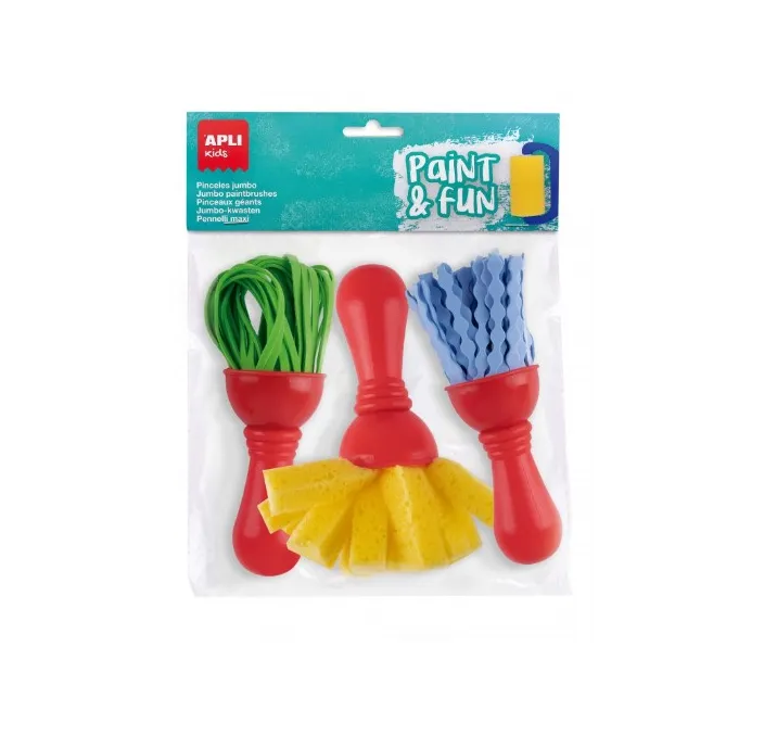 PINCELES MAXI GOMA EVA Y ESPONJA 3U APLI 19414