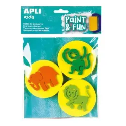 SELLOS DE GOMA EVA ANIMALES 3U APLI 15136