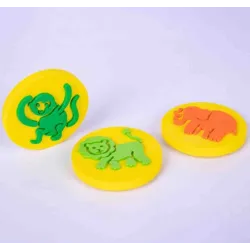 SELLOS DE GOMA EVA ANIMALES 3U APLI 15136